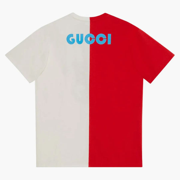 Gucci Cotton Jersey med Jester Print T-shirt röd/vit