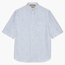 Gucci Cotton Striped Shirt Light Blue