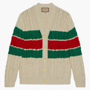 Gucci Cotton Web Cardigan Beige