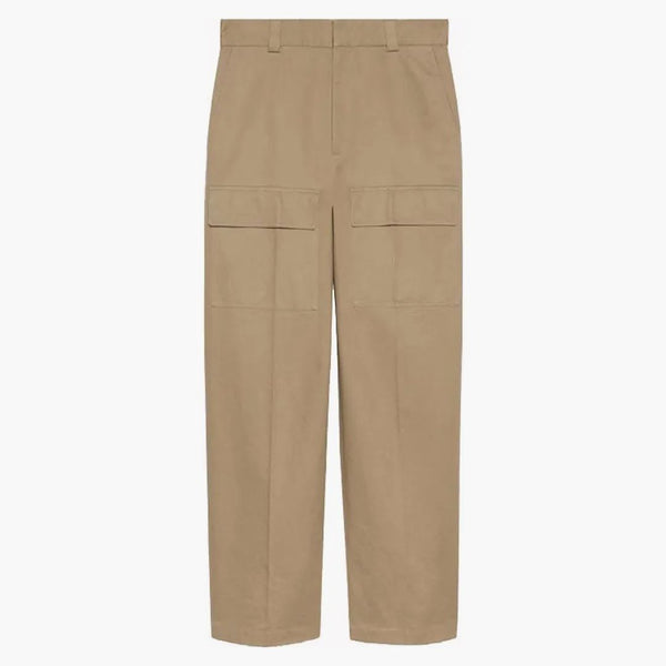 Kalhoty na širokopásmové nohy Gucci Cotton Světle hnědé
