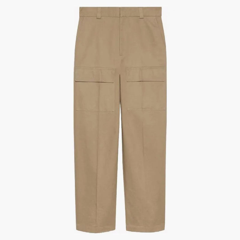 Kalhoty na širokopásmové nohy Gucci Cotton Světle hnědé