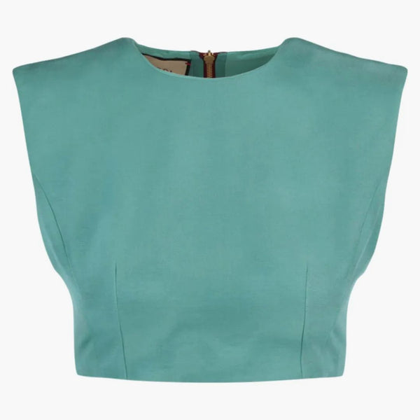 Gucci przycięte rękawie Top Light/Blue