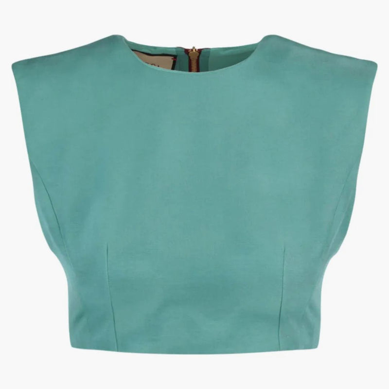 Gucci przycięte rękawie Top Light/Blue