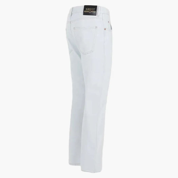 Gucci Cropped Tapered Jeans Light Blue