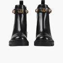 Gucci Crystal Belt 60mm Ankle Boot Black Leather