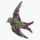 Gucci Crystal Embellished Bird Brooch Multi