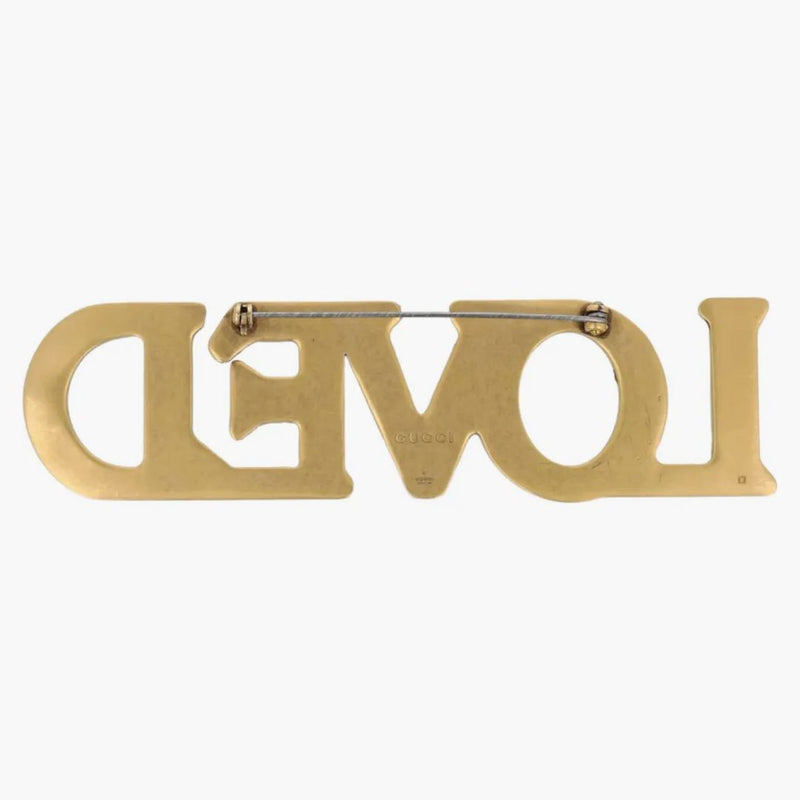 Gucci Crystal-Embellished Love Brooch Multi