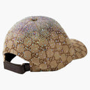 Gucci Crystals GG Canvas Baseball has Camel/Dark Brown