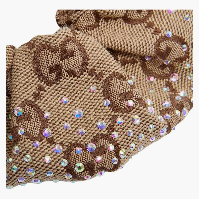 Gucci Crystals GG Canvas Scrunchie Brown/Camel