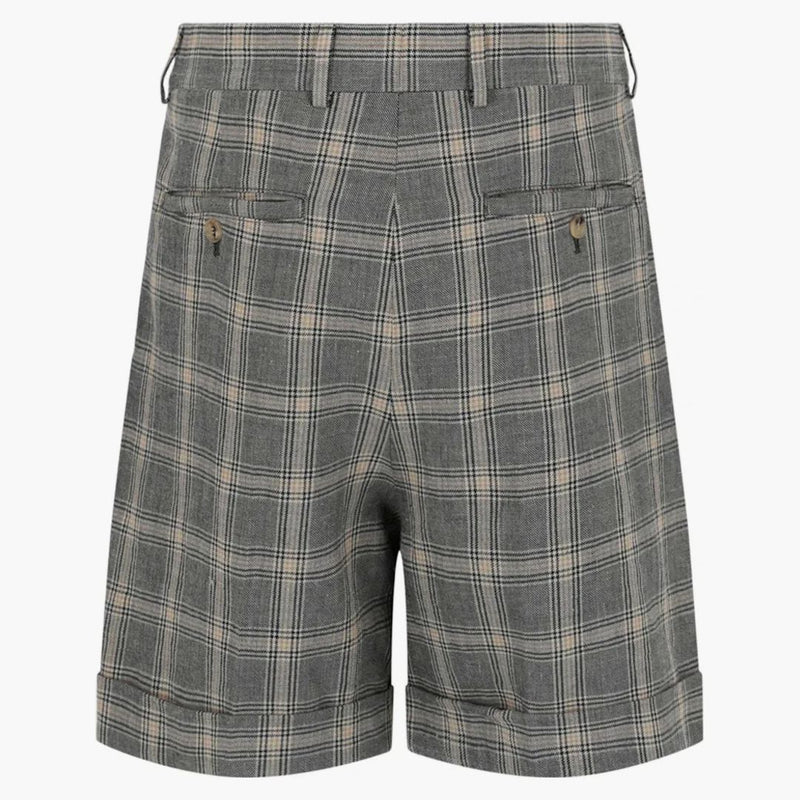 Gucci Cuffed Plaid Shorts Grey/beige
