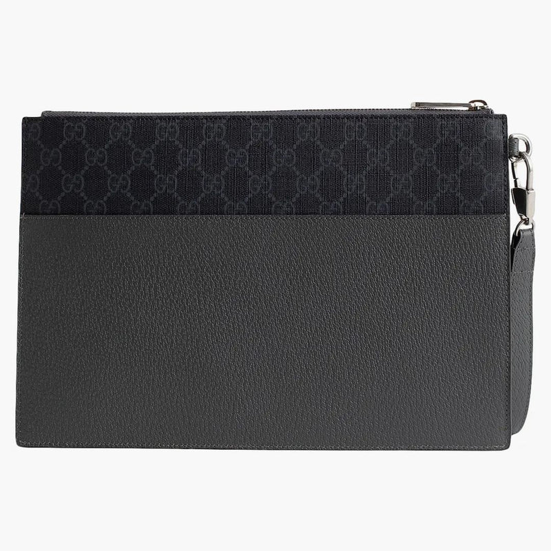 Gucci Cut Out Gg Pouch Gg Supreme Grey/black