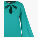 Gucci Cutout Long Sleeve Shift Dress Blue