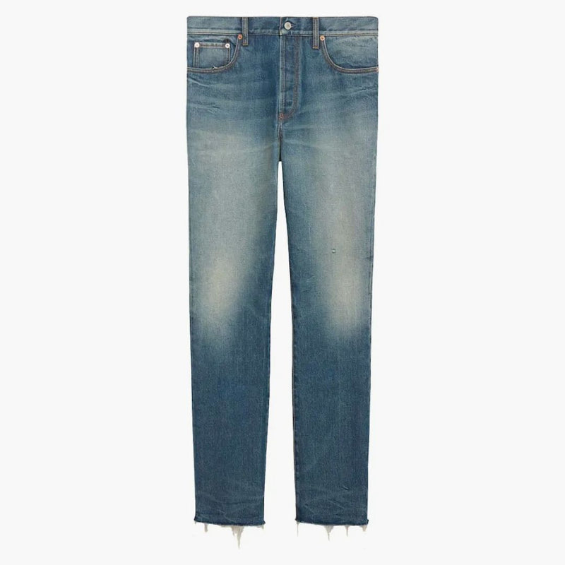 Gucci denim kalhoty se štítkem modrou
