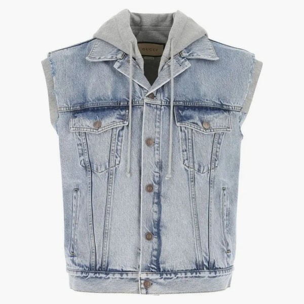 Gucci denim Sleeveless Jacket Blue