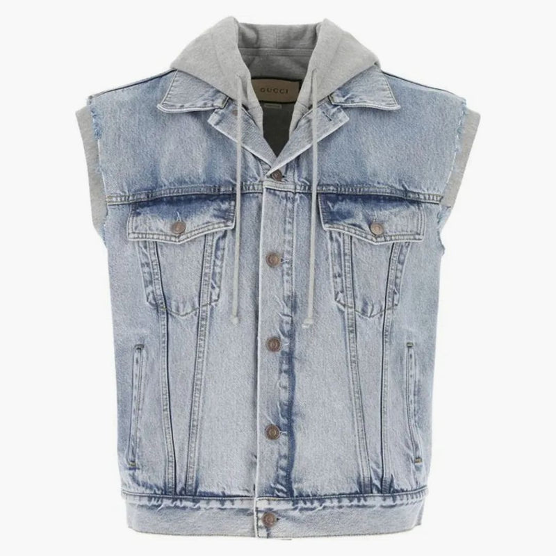 Gucci denim Sleeveless Jacket Blue