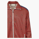 Giacca da binario a strisce diagonali gucci rosso/verde