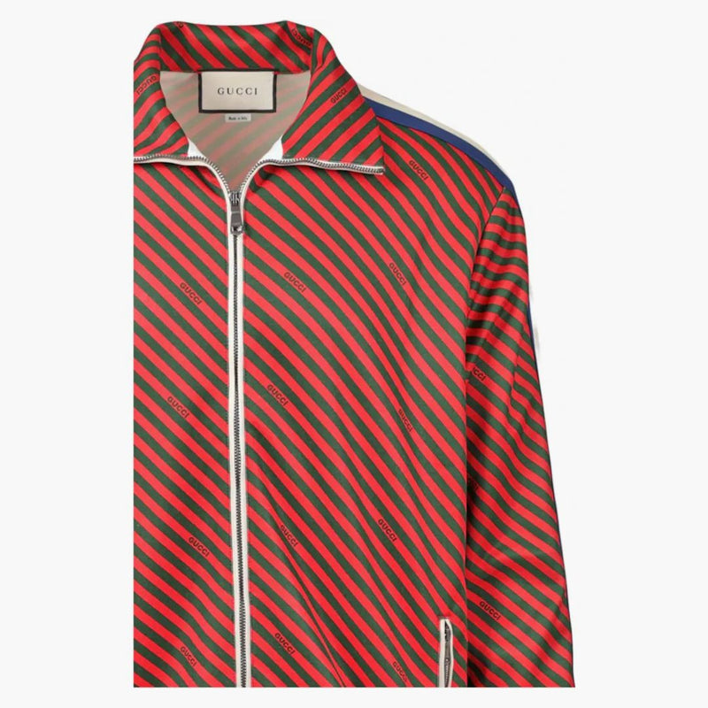 Gucci Diagonal Stripe Track Kurtka czerwona/zielona