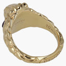 Gucci Diamond Amethyst Lion Head Ring Gold
