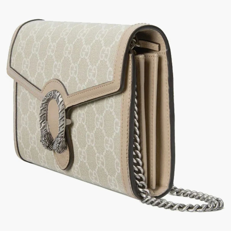 Gucci Dionysus Chain Wallet Beige/white