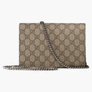 Gucci Dionysus Chain Wallet GG Supreme Beige/Ebony