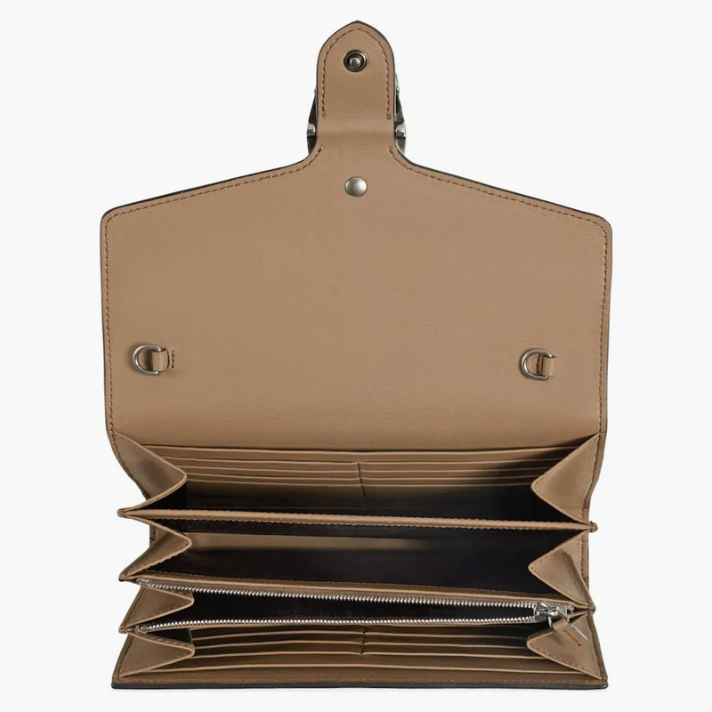Gucci Dionysus Chain Wallet Gg Supreme Beige/ebony