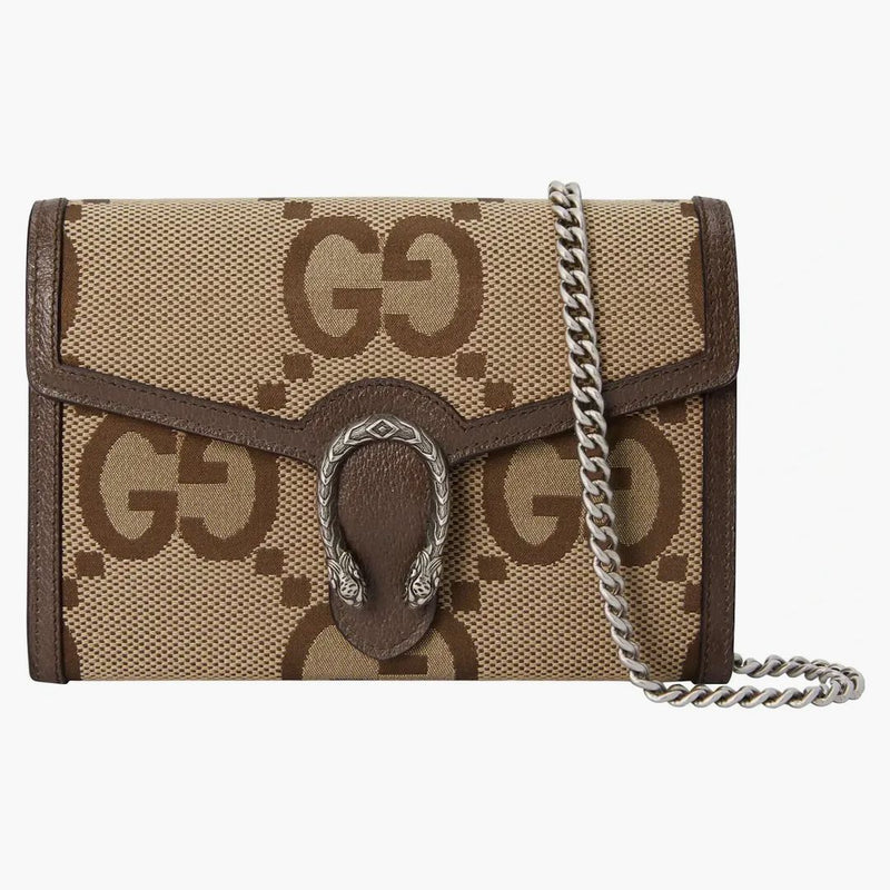 Gucci Dionysus Chain Wallet Jumbo Gg Camel/ebony
