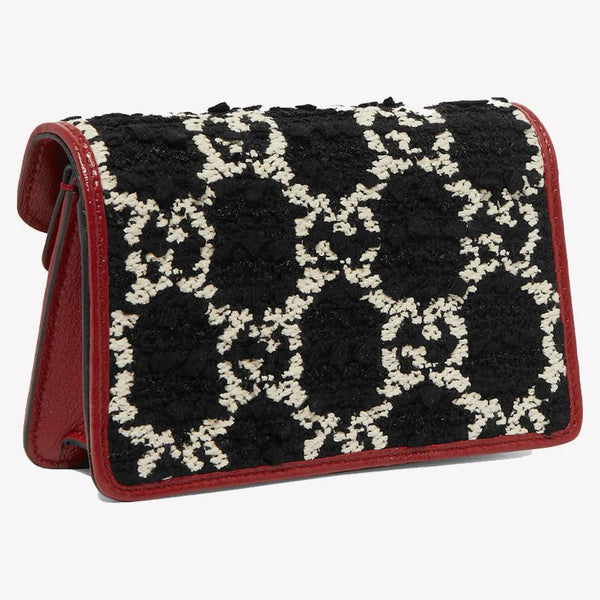 Gucci Dionysus Gg Tweed Super Mini Black/white/cerise