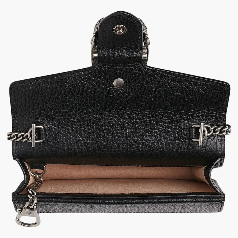 Gucci Dionysus kožená taška na ramen Super Mini Black