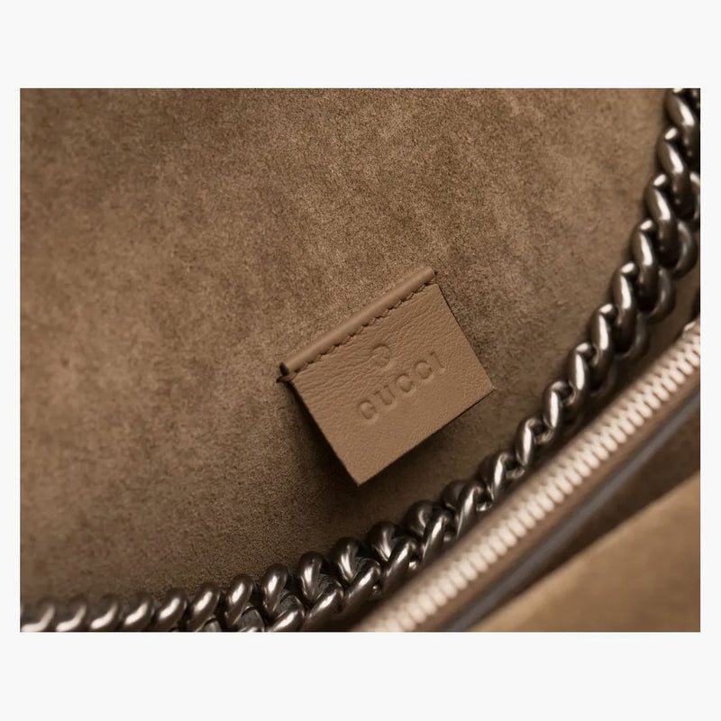 Gucci Dionysus Shoulder Bag GG Supreme Small Taupe