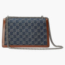 Gucci Dionysus Spall Borse Small GG Jacquard Blue/Ivory/Brown