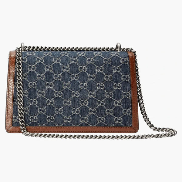 Gucci dionysus axelväska liten gg jacquard blå/elfenben/brun