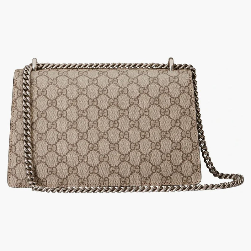 Gucci Dionysus axelväska liten GG Supreme Beige/Ebony