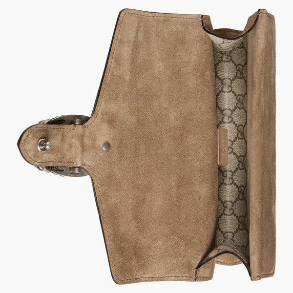 Gucci Dionysus axelväska liten GG Supreme Canvas Beige/Ebony