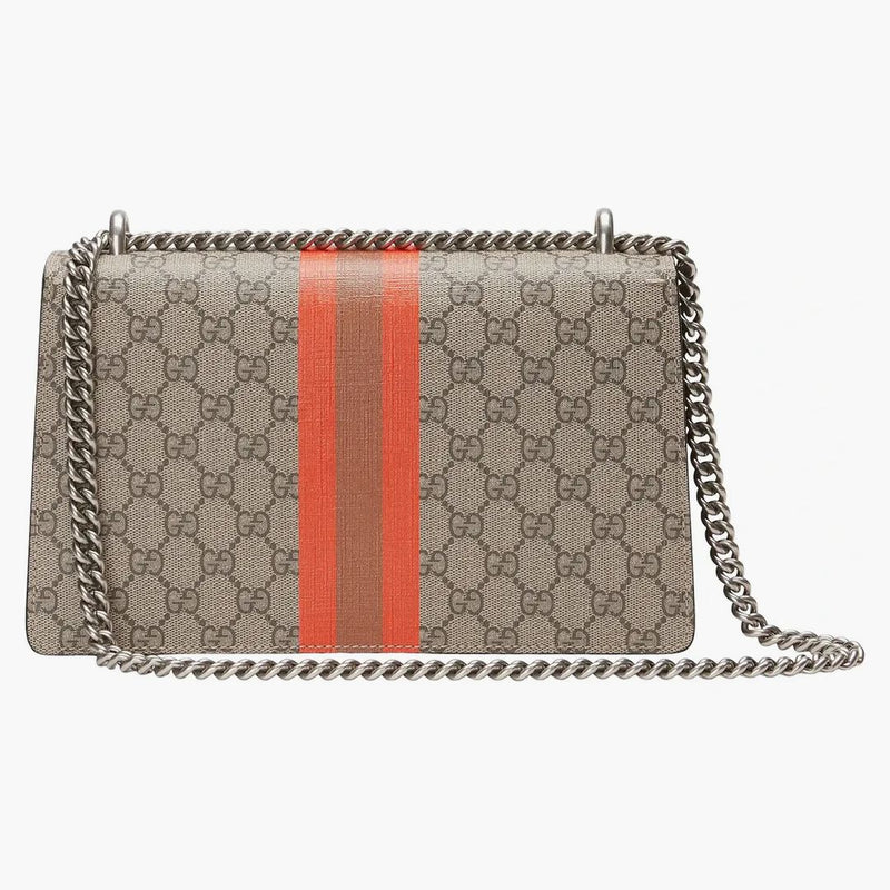 Gucci Dionysus Shoulder Bag Small GG Supreme Centrum Rhombus Print Camel/Ebony/Multi