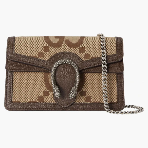 Gucci Dionysus Shoulder Bag Super Mini Jumbo Gg Camel/ebony