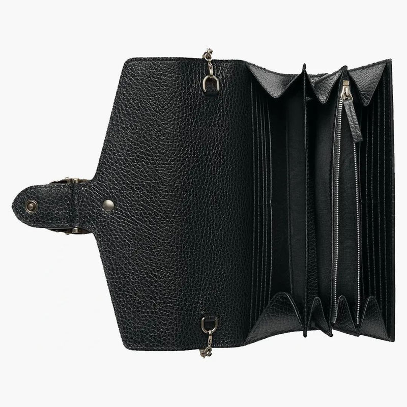 Portafoglio Gucci Dionysus su Mini Nero in pelle a catena