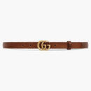 Gucci Double G Antique Brass Buckle Leather Belt Brown