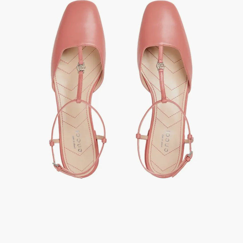 Gucci Double G Balet Flats Pink Leather (Damskie)