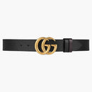 Gucci Double G Brass Buckle Reversible Textured Leather Belt 1.5w Black/brown