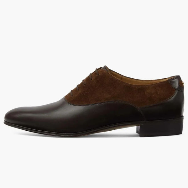 Gucci Double G Panelled Lace-Up Shoes Brown Black