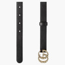 Gucci doppia g sottile cinghia sottile fibbia perla 0,8 larghezza nera
