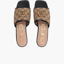 Gucci Double G Slide Sandál Černé plátno