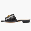 Gucci Double G Slide Sandál Černá kůže