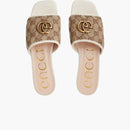 Gucci Double G Slide Sandál bílé plátno