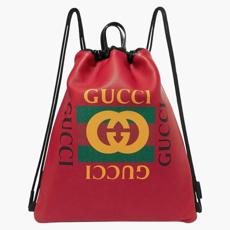 Gucci Drawstring Print Red Multicolor