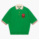 Gucci Embroidered Apple Logo Polo Shirt Green