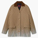 Cristalli Gucci ricamato GG Canvas Coat beige/marrone scuro