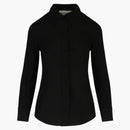 Gucci Embroidered Logo Long Sleeve Blouse Black