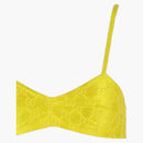 Gucci Embroidered Silk Bra Yellow
