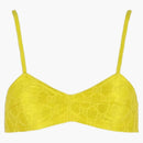 Gucci Embroidered Silk Bra Yellow